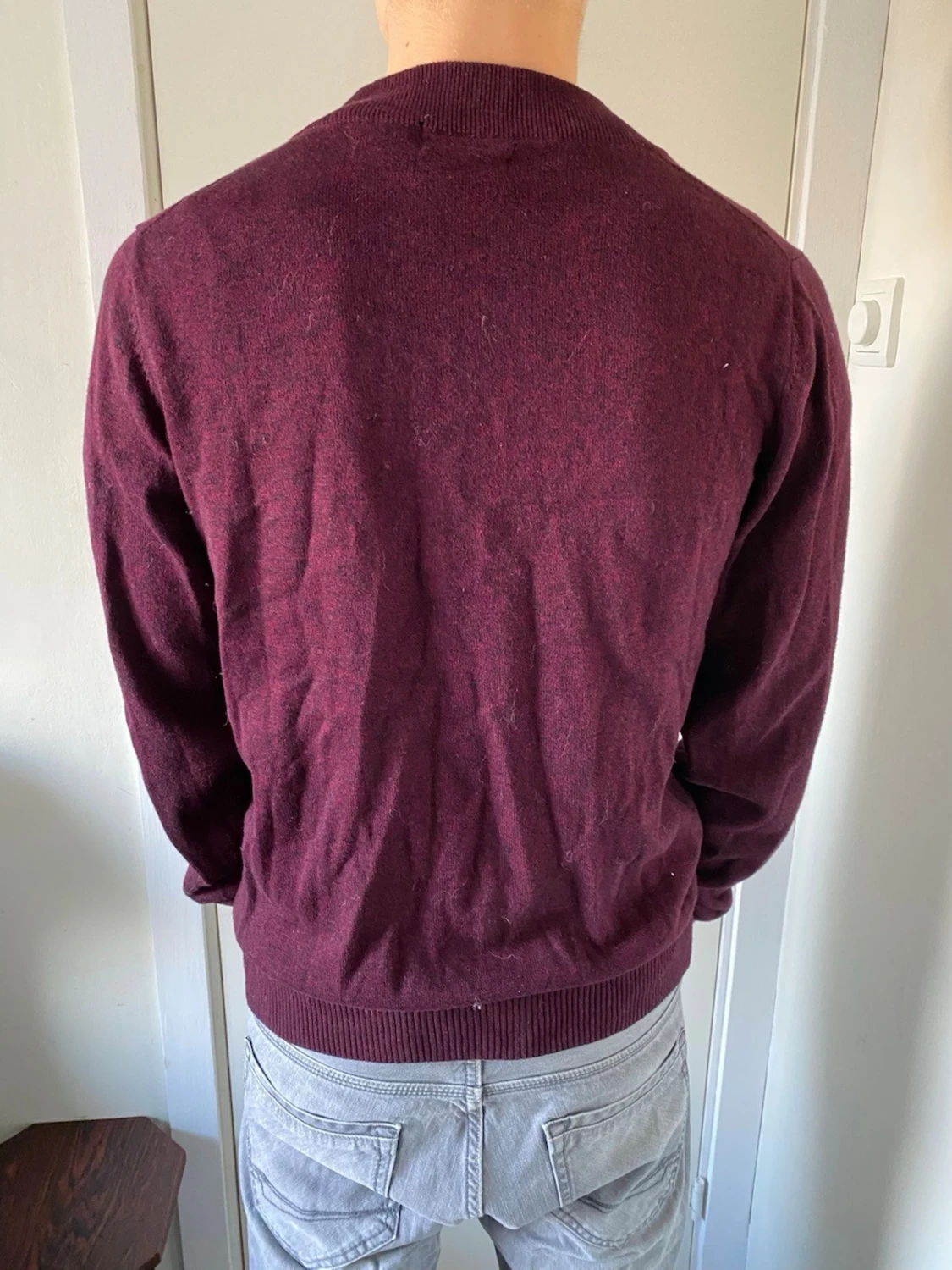 Vinröd ziptröja  - 1