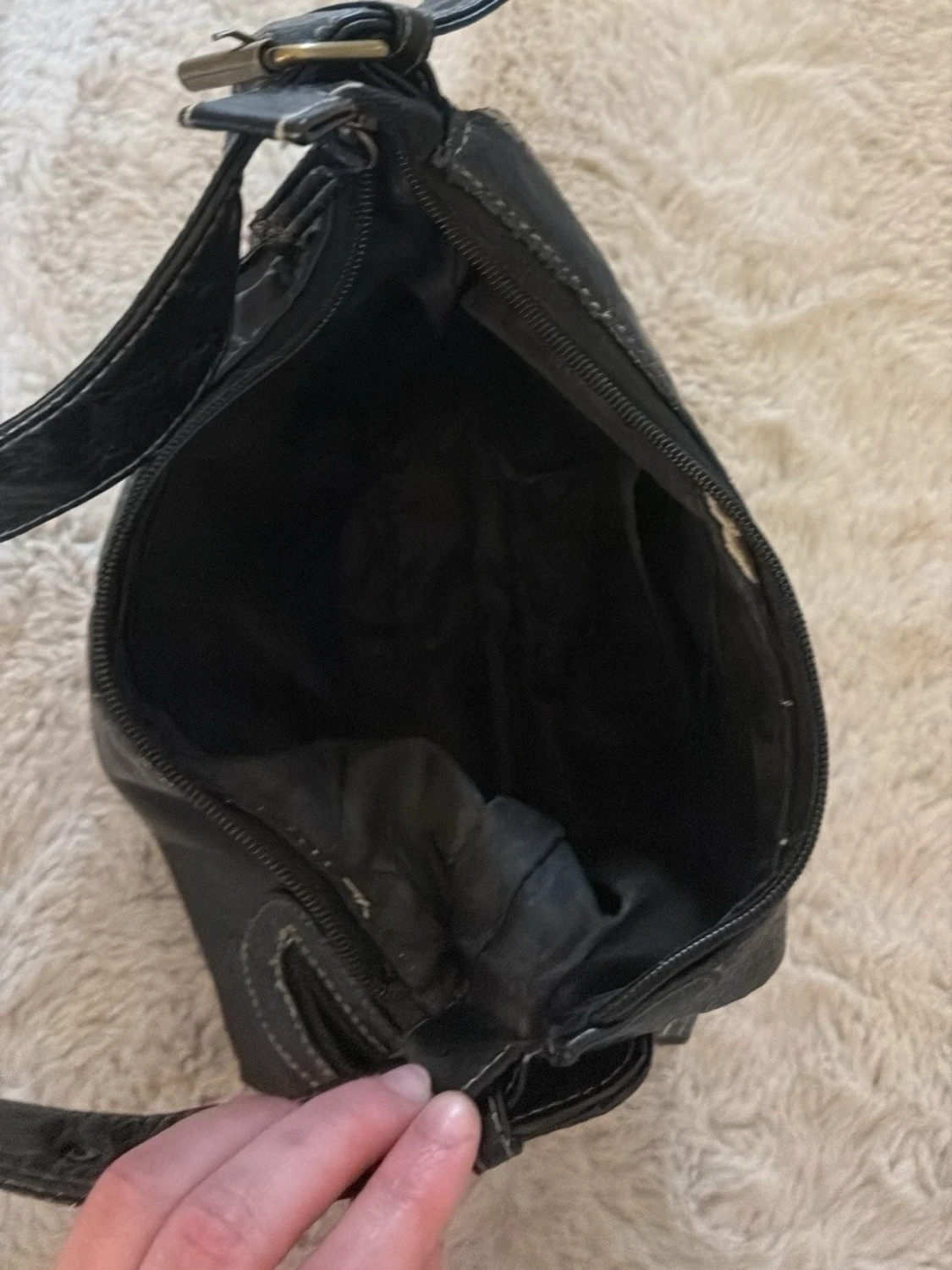 Svart skinnväska - 3