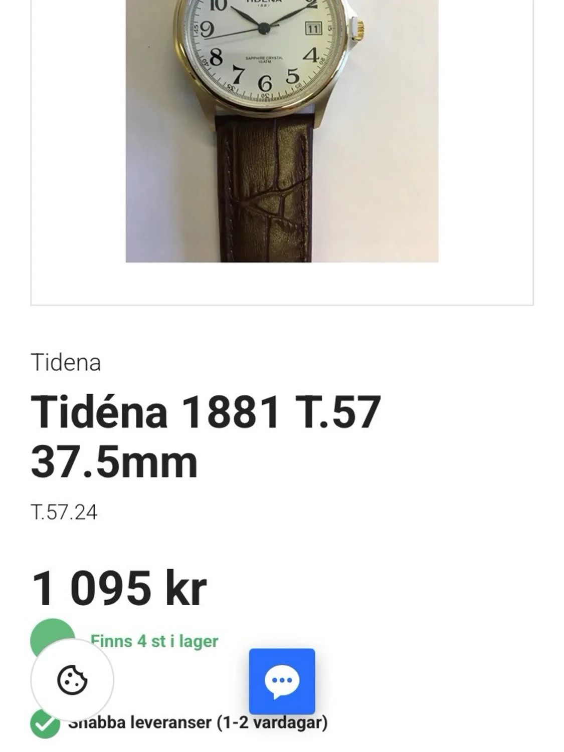 Tidéna Sapphire Gold Dress 38mm Herrur - 6