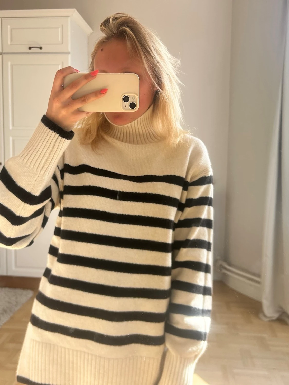 Beige och svart randig stickad tröja💖💖