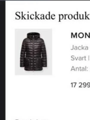 Svart dunjacka från Moncler - Säljer en svart dunjacka från Moncler med huva och quiltad design. Jackan har en figurnära passform, dragkedja framtill och praktiska fickor. Perfekt för kalla vinterdagar och ger både värme och stil. Köpt fast inte använd, helt ny inte öppnad från kartong. Ville returnera men det gick inte. Priset går att diskutera. KVITTO FINNS