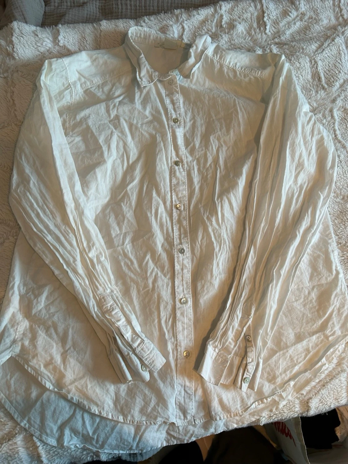 Vit skjorta i linne, strl 34