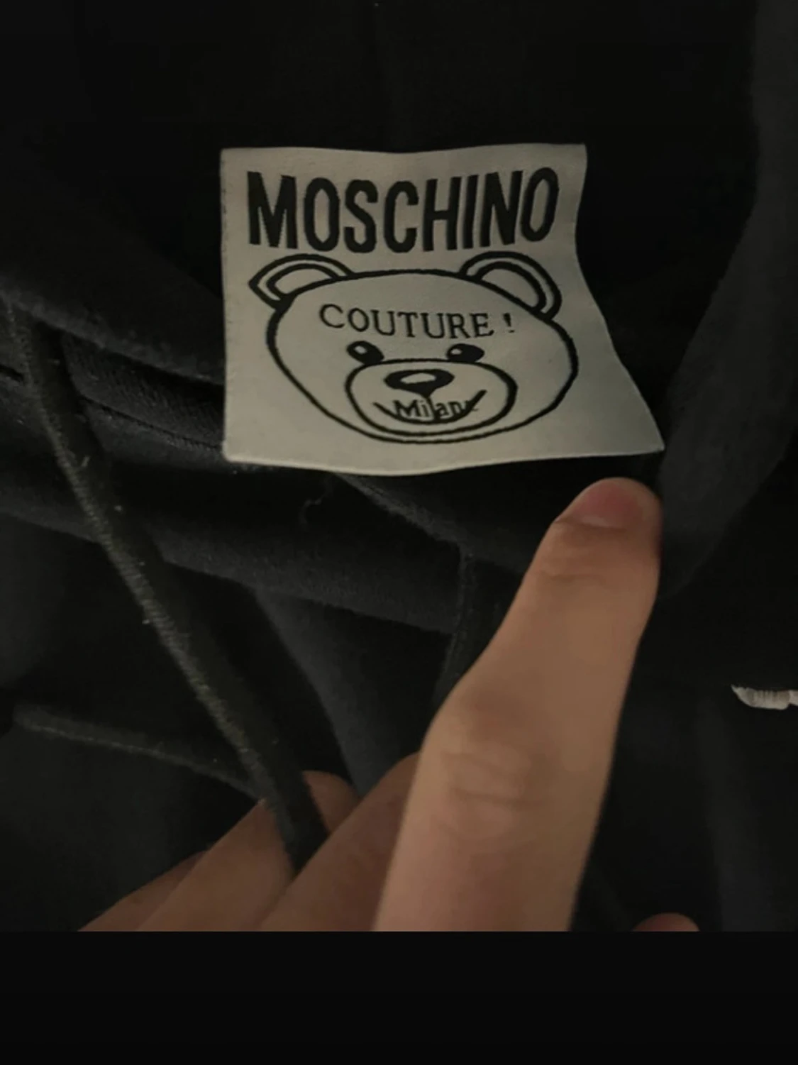 Svart Moschino hoodie med björn - 1