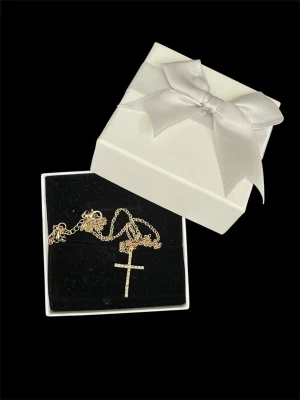 Guldigt kors halsband  - Helt nytt 