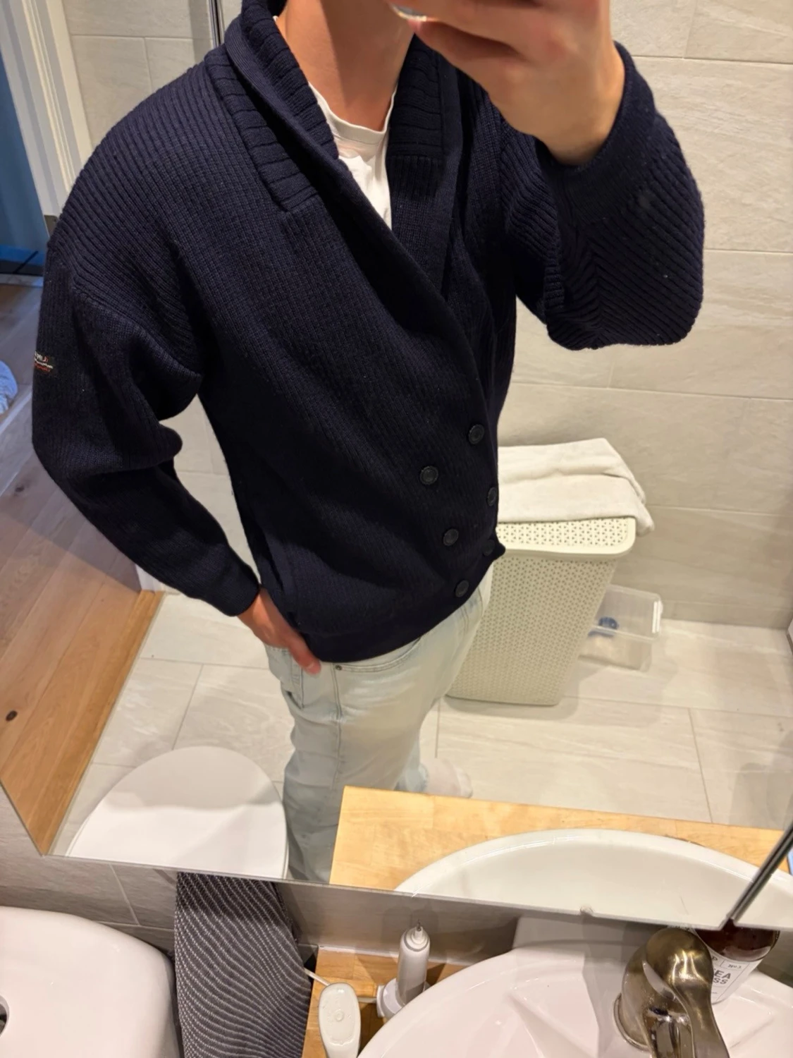 Mörkblå Cardigan kofta - Clipper Yachting Wear - 5