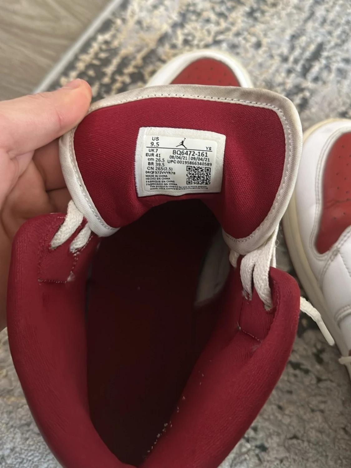 Nike Air Jordan 1 Mid röd/vit - 2