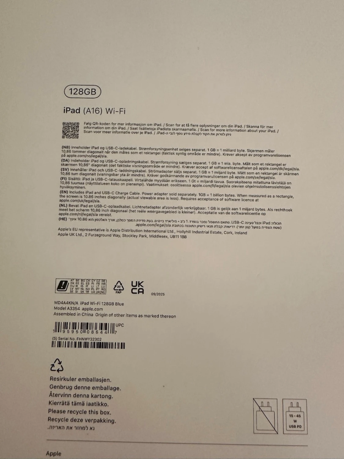 Apple iPad (A16) Wi-Fi 128GB Blå - 1