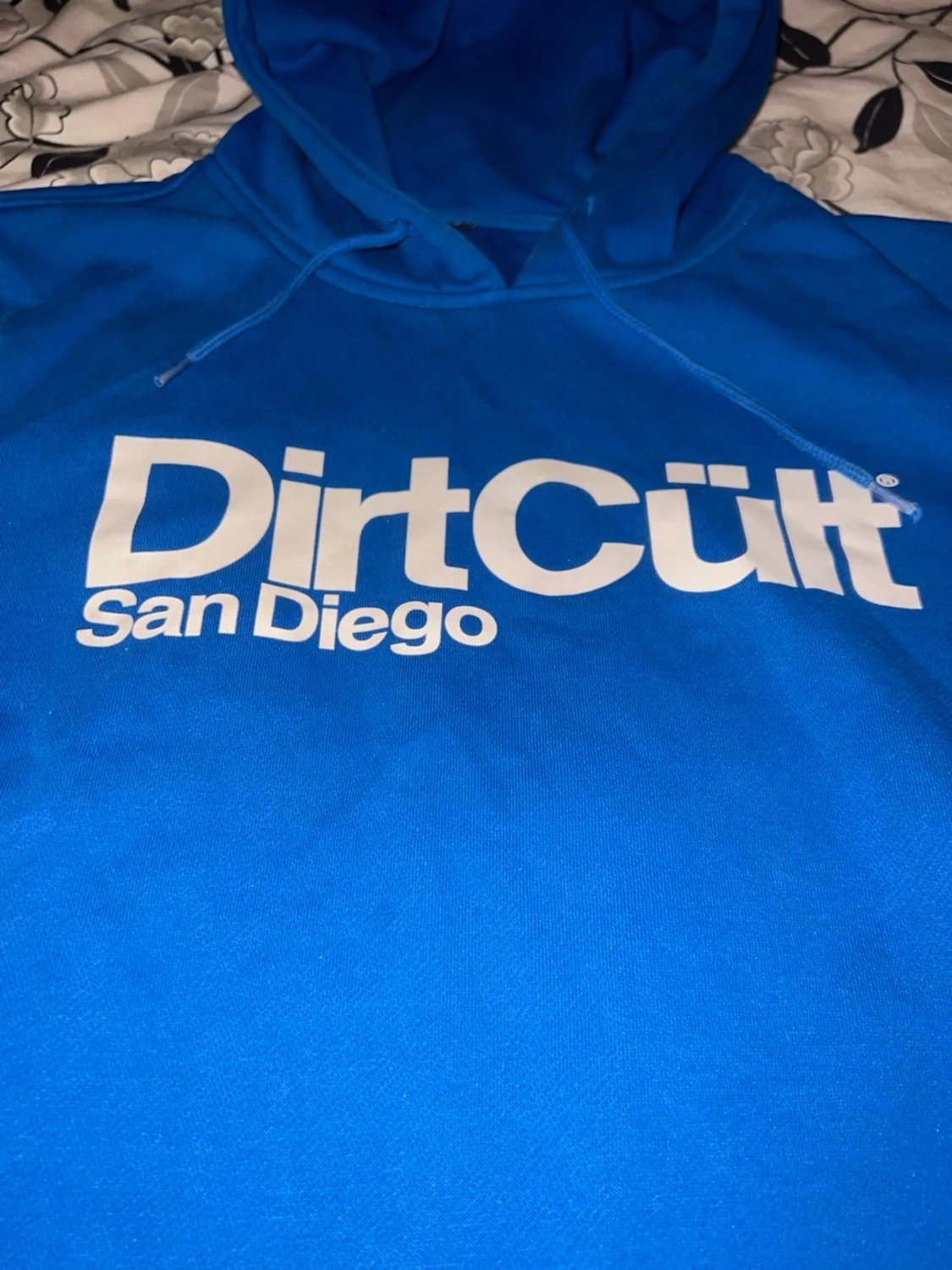 Blå DirtCült hoodie med tryck - 1