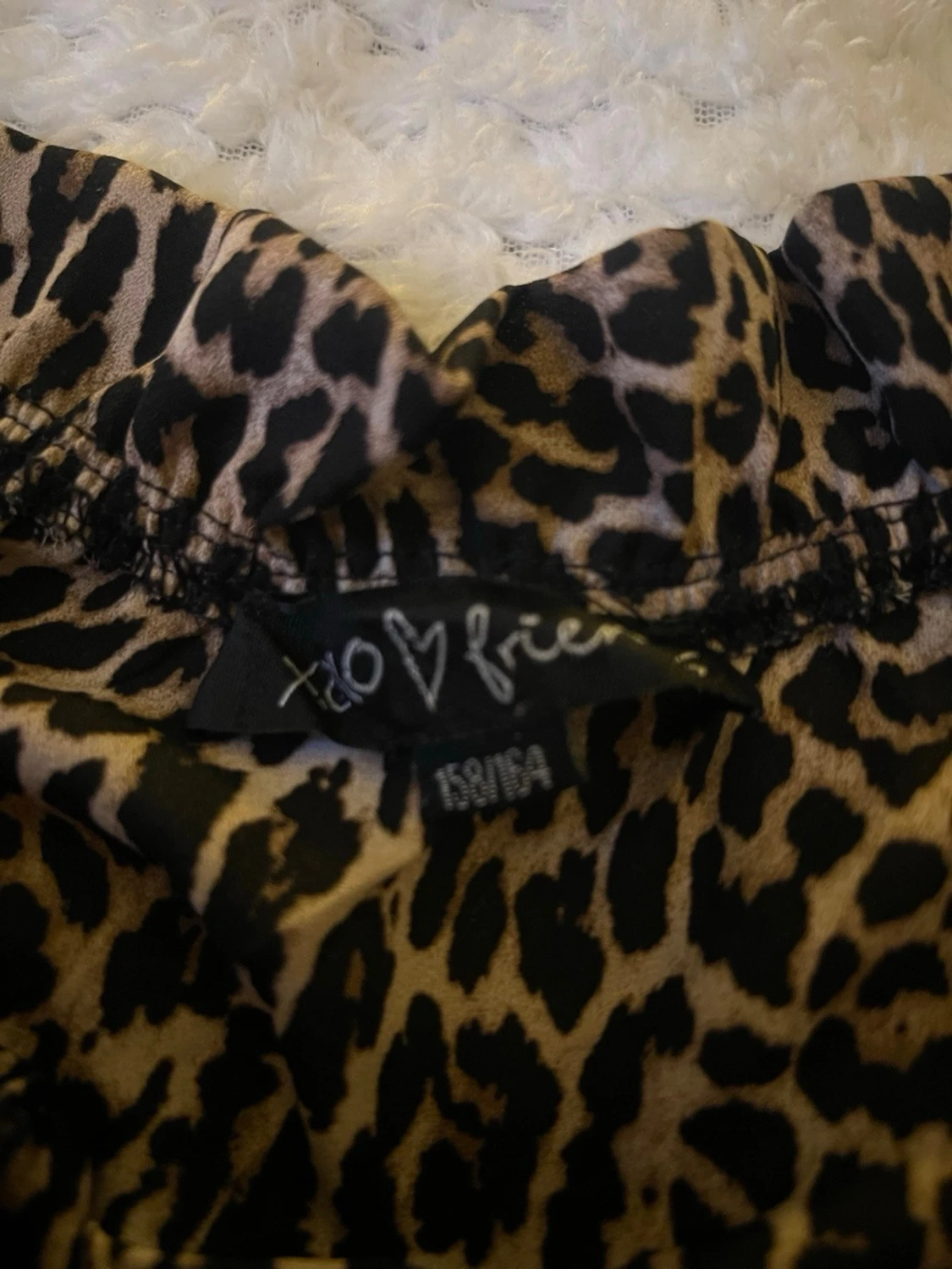 Leopardmönstrad offshoulder-blus - 1