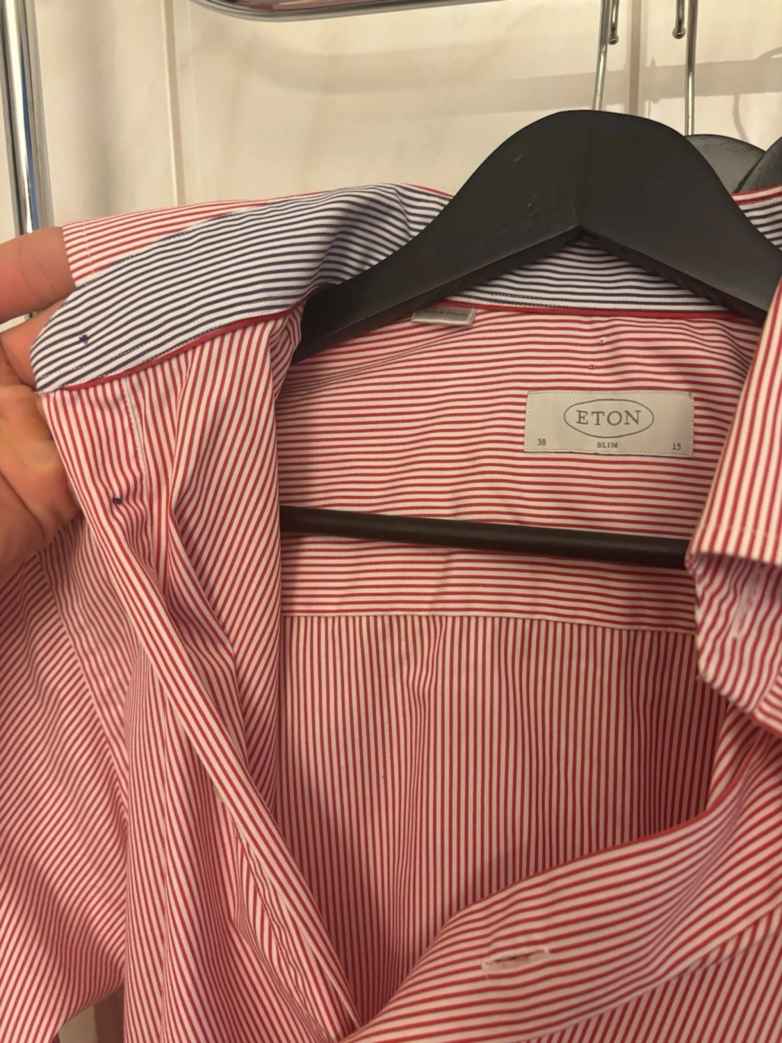 Rödvit randig skjorta från Eton - 2