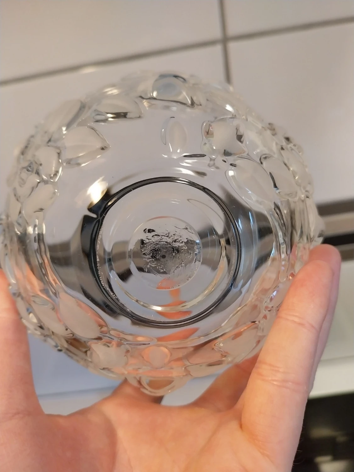 Glas-skål med blommönster - 2