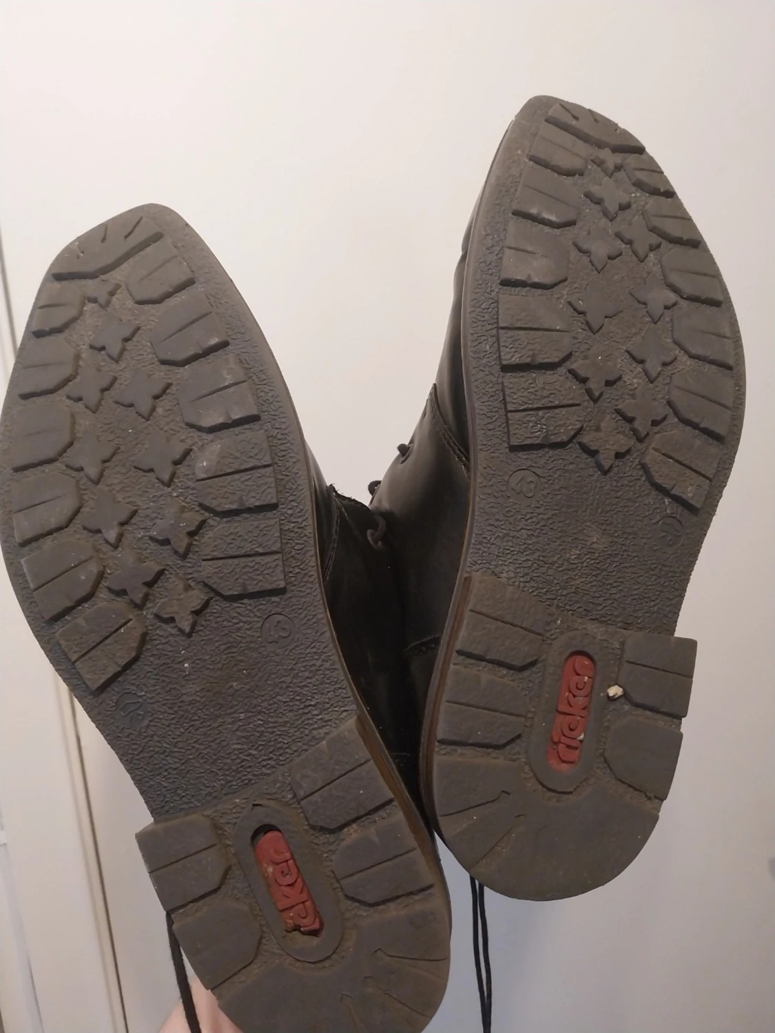 Svarta läderloafers med snörning Rieker - 4