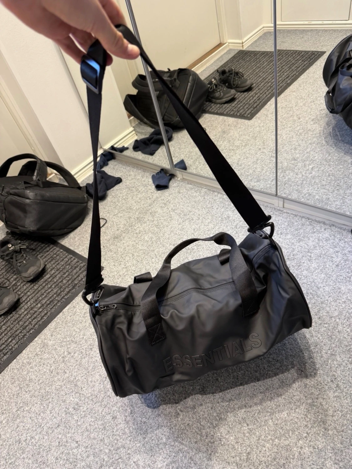 Essentials black duffle gym bag  - 1