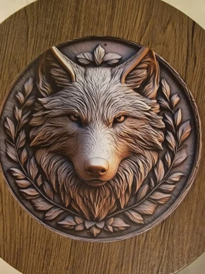 Skylt varg i aluminium - Skylt varg i aluminium. 20× 20 cm.