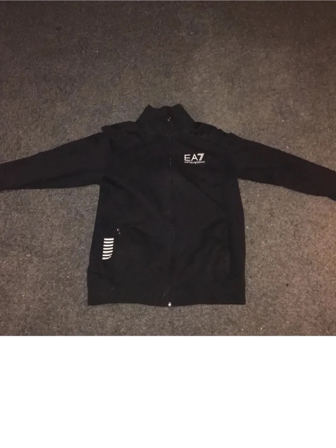 Svart EA7 hoodie med dragkedja - 1