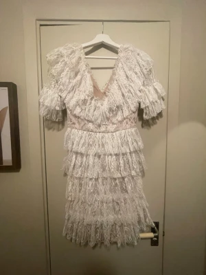 Vit klänning från By Malina - Intressekoll på denna by malina klänning som jag använt en gång på min student,  väldigt fin klänning men hittar inga fler tillfällen att använda den på. Vill kolla om nån är intresserad o vid bra bud kan jag tänka mig att sälja de:) den är som sagt använd en gång och är som ny. Nypris 2800 från by malina. Tänker mig runt 2000