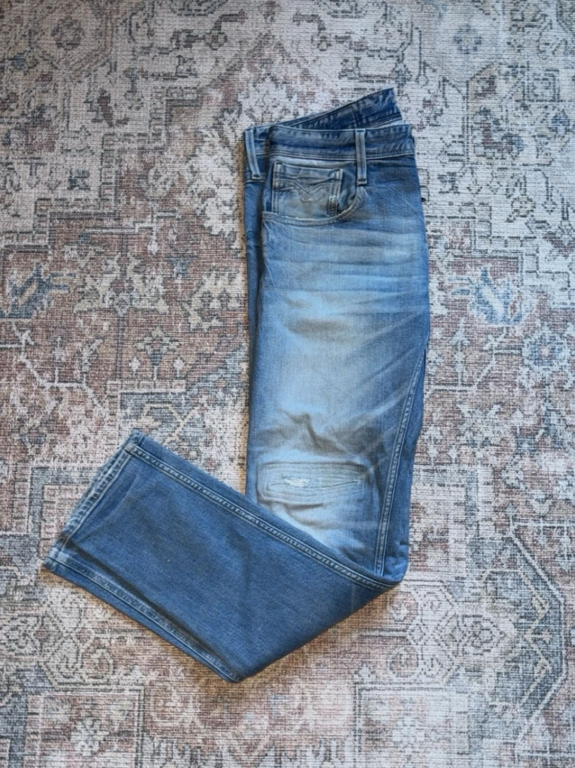 Blå raka jeans från Replay - 1