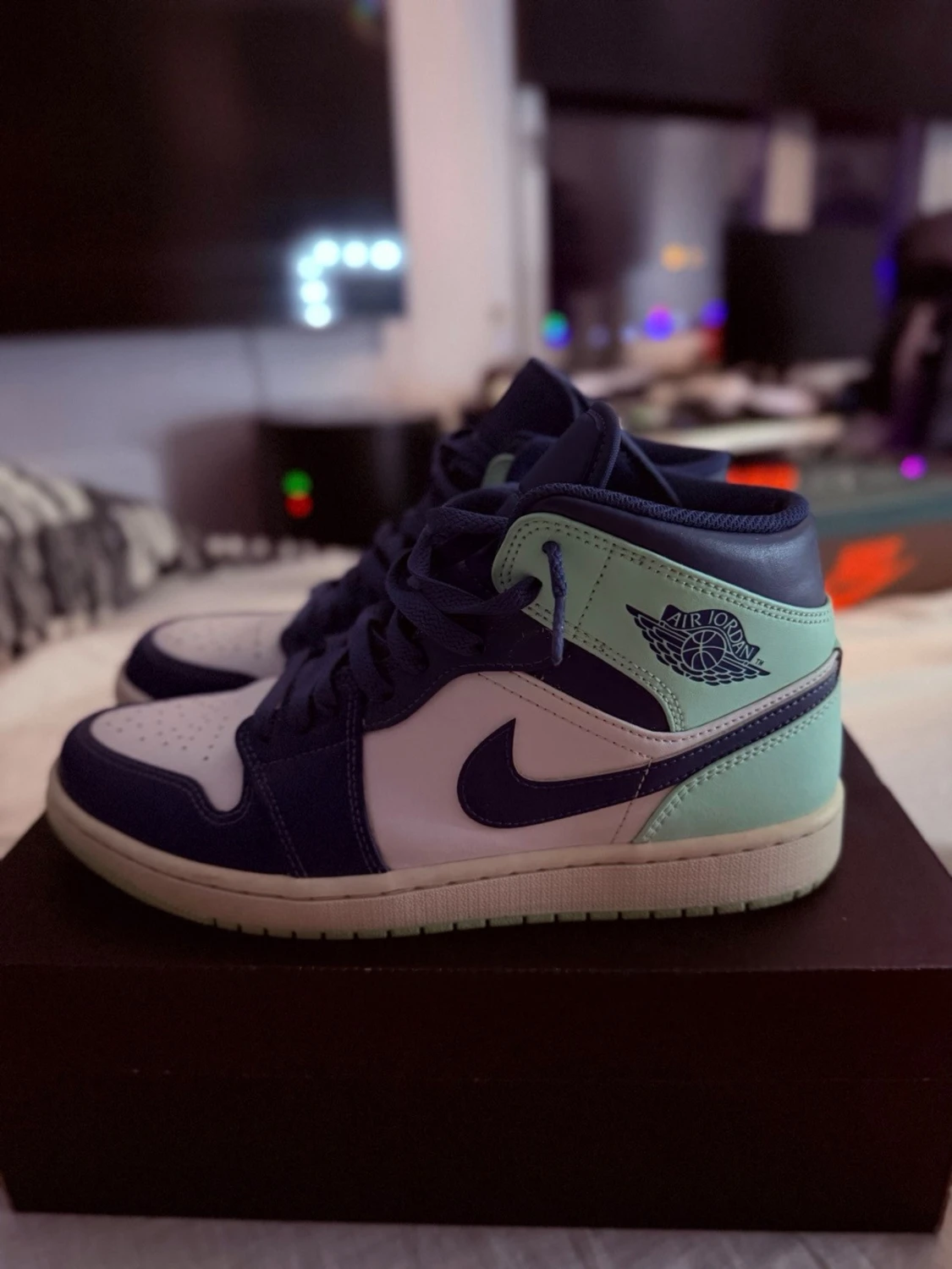 Air Jordan 1 Mid blå/mint - 2