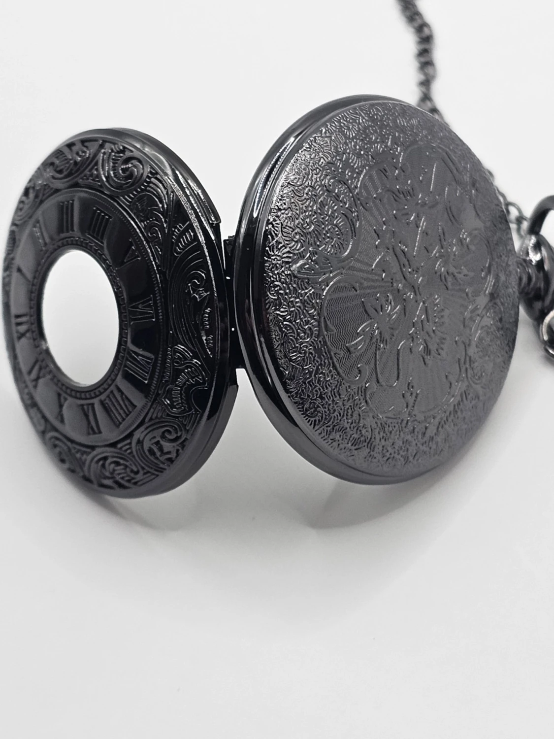 Svart fickur med kedja "klocka" - 3