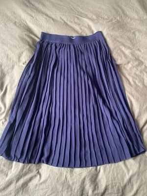 Plisserad blå kjol - Snygg plisserad kjol i en djup blå färg. Kjolen har ett elastiskt midjeband och ett luftigt, flowy tyg som ger en riktigt fin siluett. 