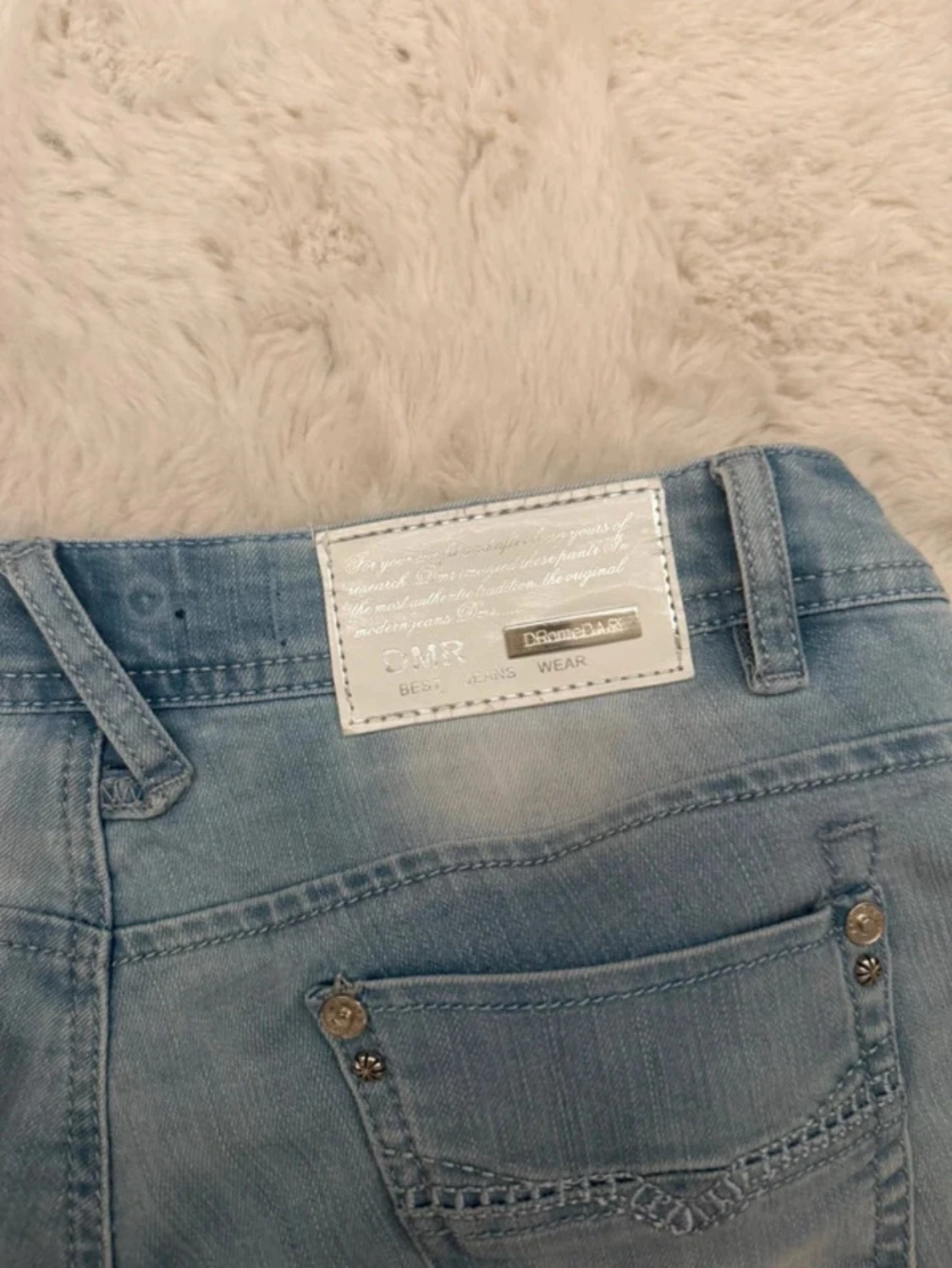 Ljusblå Lågmidjade Jeans med Slitningar & Hål - 6