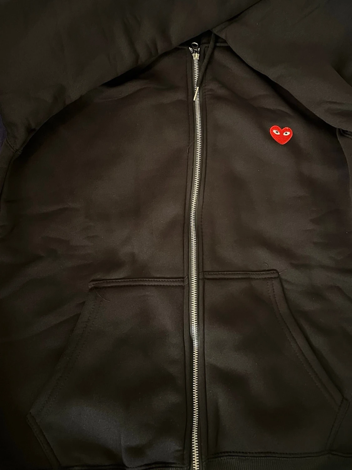 Svart hoodie Comme des Garçons Play