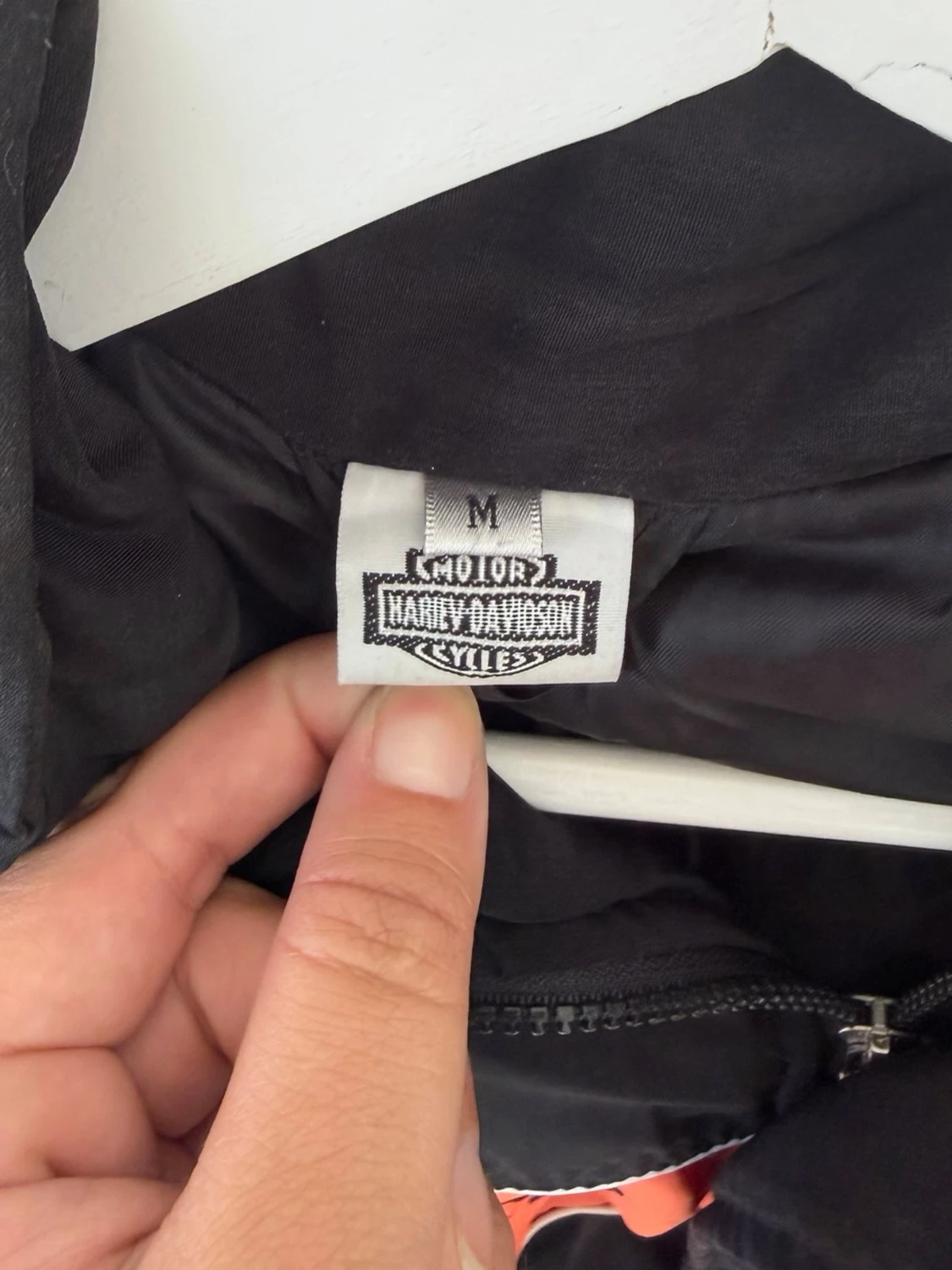 Harley Davidson svart och orange vindjacka - 5
