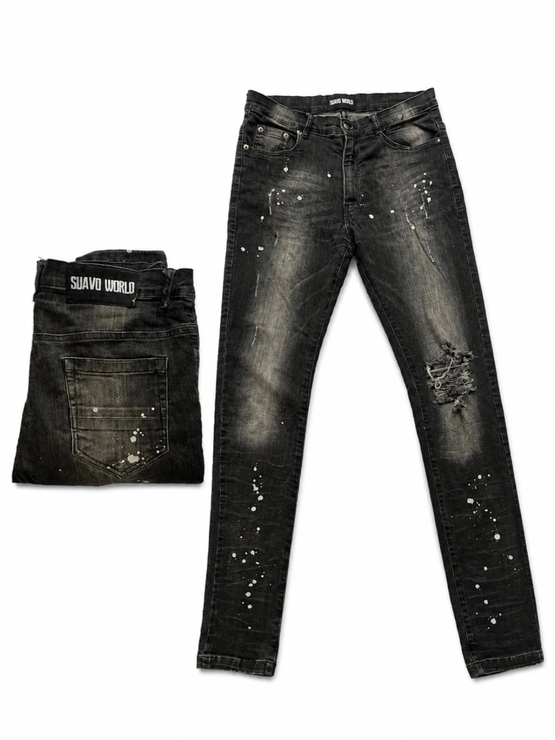Svarta slim fit jeans från Suavo World