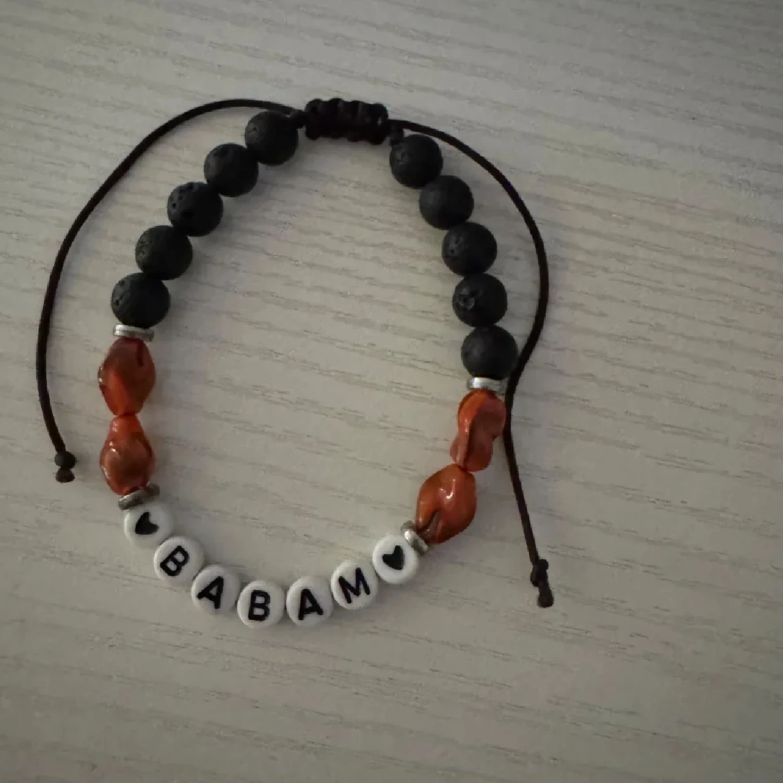 Makramé armband - Babam-  ( valfri tex) - 1