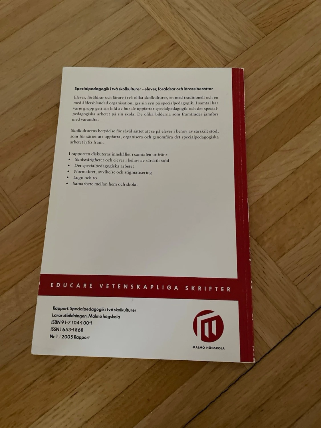 Specialpedagogik i två skol­kulturer - 1