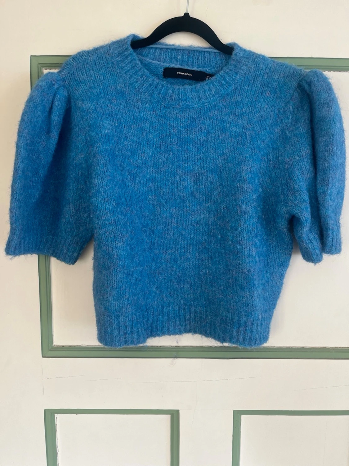 Blå fluffig stickad tröja - 1