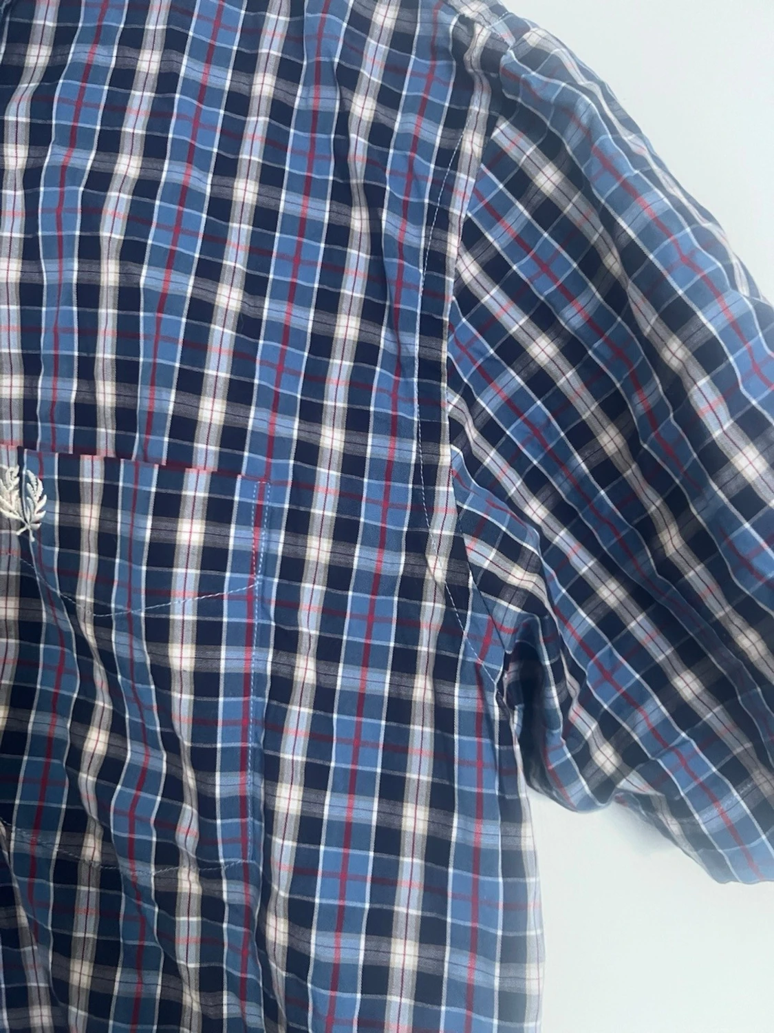 Blårutig kortärmad skjorta Fred Perry - 3