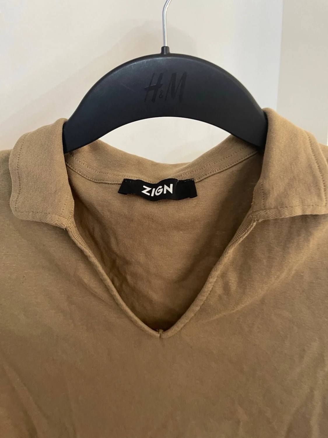 Beige croppad topp med krage - 2