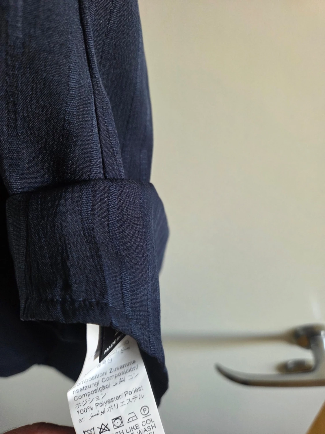 Mörkblå blus med dragkedja, XXL - 4