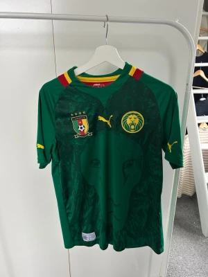 Cameroon fotbollströja   - Super snygg och cool tröja från Cameroonska landslaget med ett lejon på bröstet. Är i ny skick och i storlek M. 