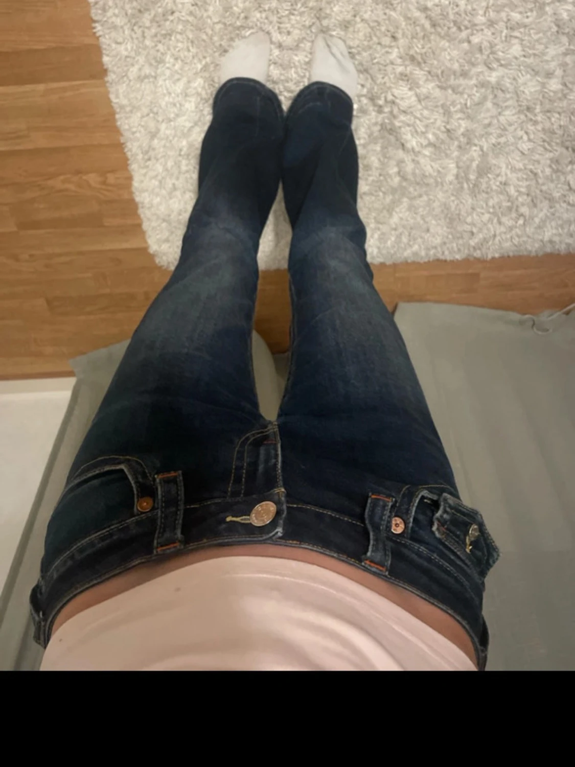 Mörkblå bootcut jeans
