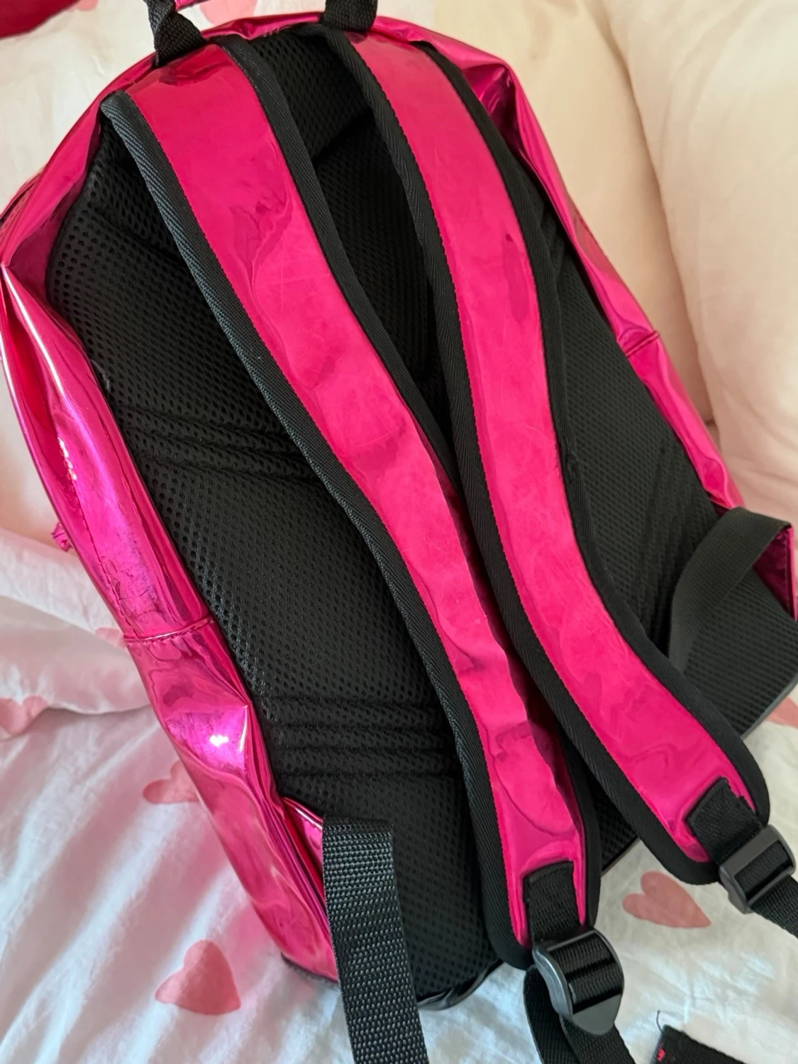 Metallic rosa ryggsäck - 1