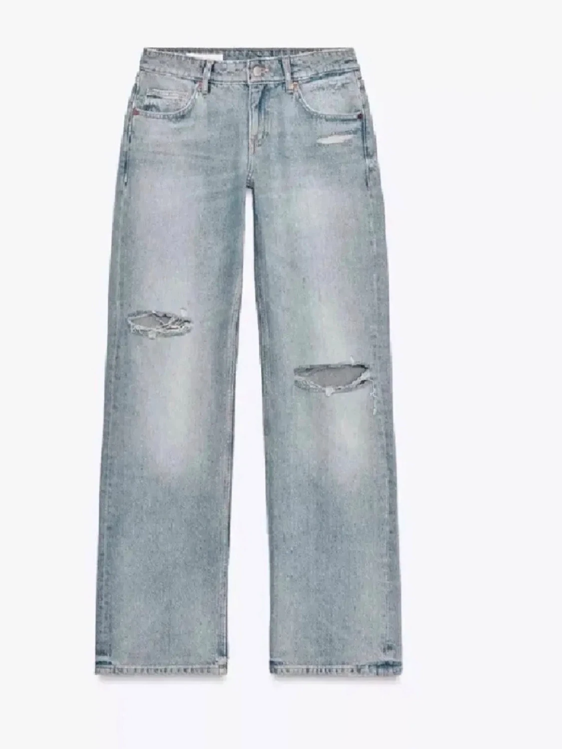 Ljusblåa jeans med slitningar Zara nya - 1