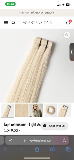 Tape extensions ljus askblond - Säljer tape extensions från Myextensions helt oanvända kvar i förpackningen. 200 gram, fyra förpackningar. Nypris 4196kr
