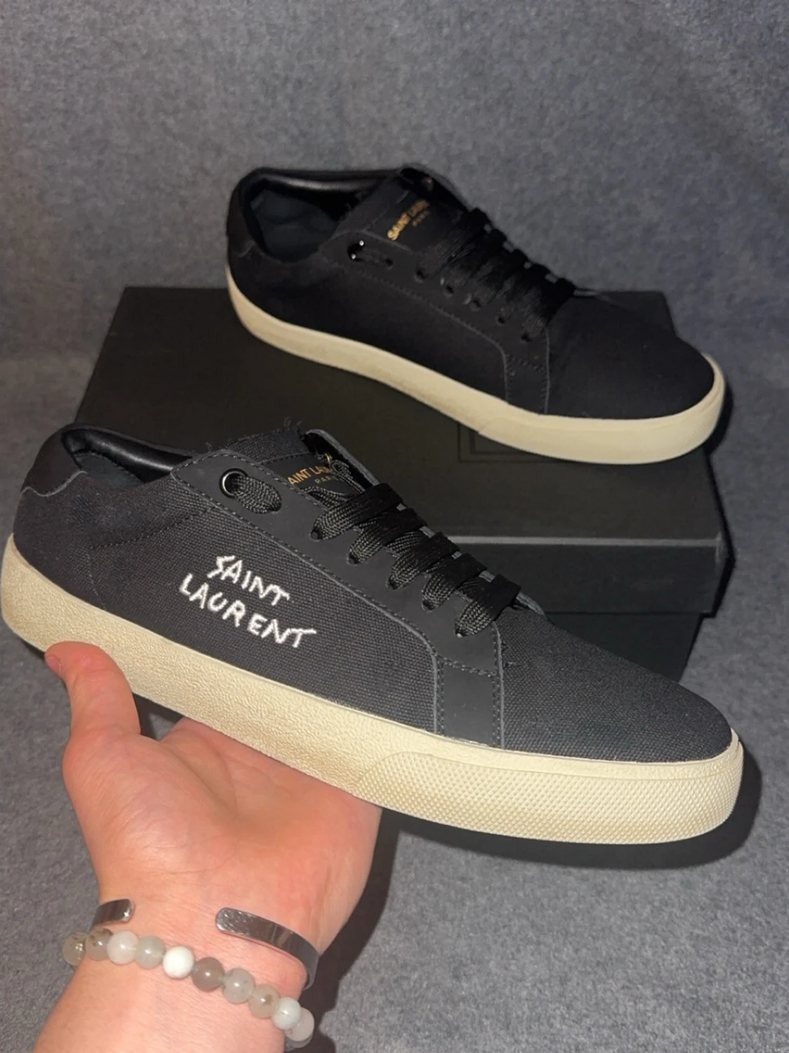 Saint Laurent svarta låga sneakers - 2