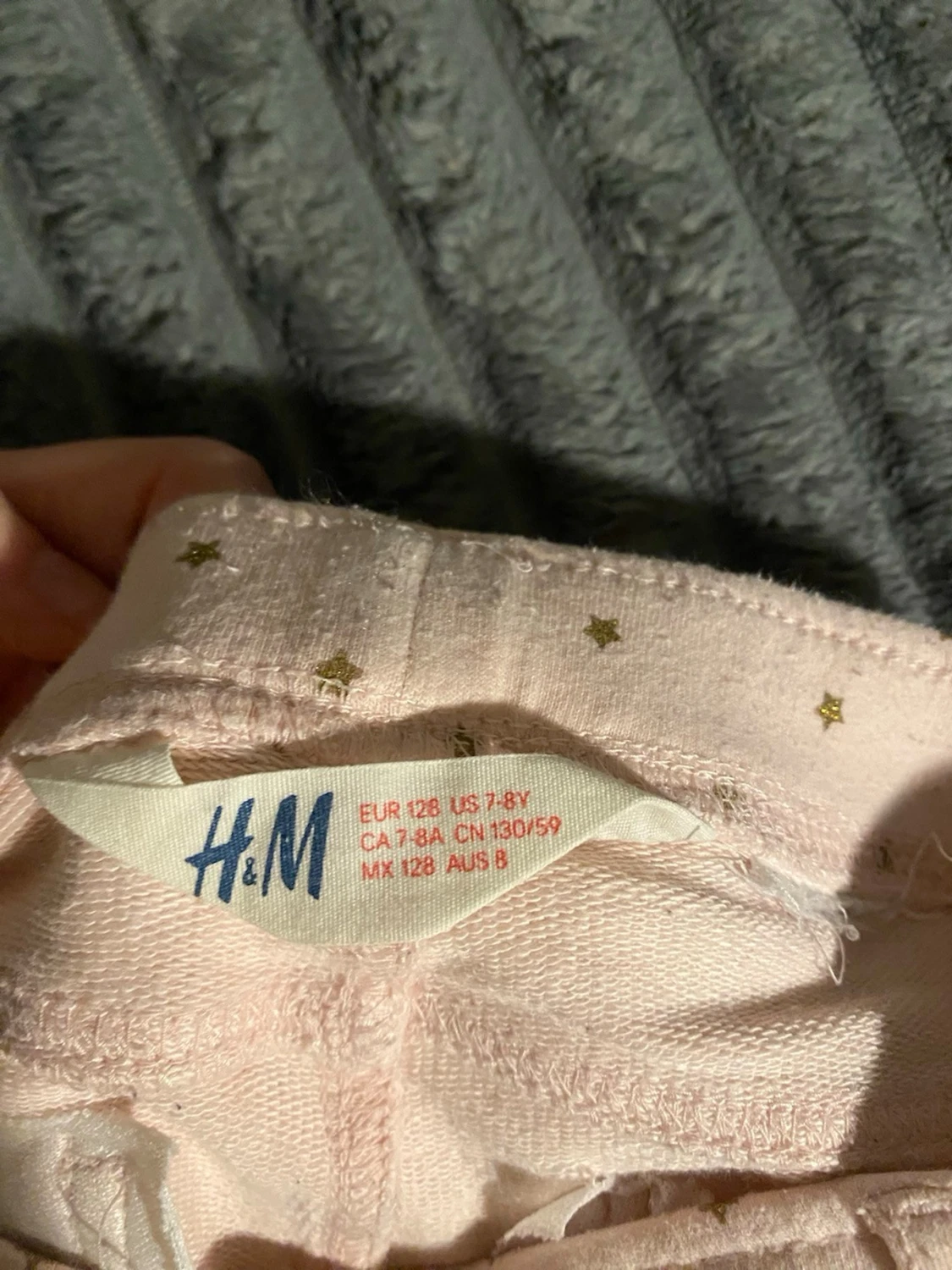 Ljusrosa leggings med guldprickar - 2