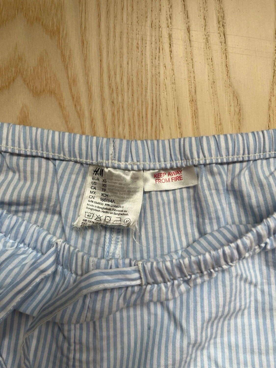 Blåvit randig pyjamas i bomull - 5