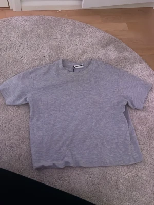 Ljusgrå basic t-shirt - En enkel ljusgrå t-shirt i mjuk bomull med rund hals och korta ärmar. Perfekt till vardags och lätt att matcha med olika stilar. Klassisk passform och utan tryck eller mönster. Aldrig använd 