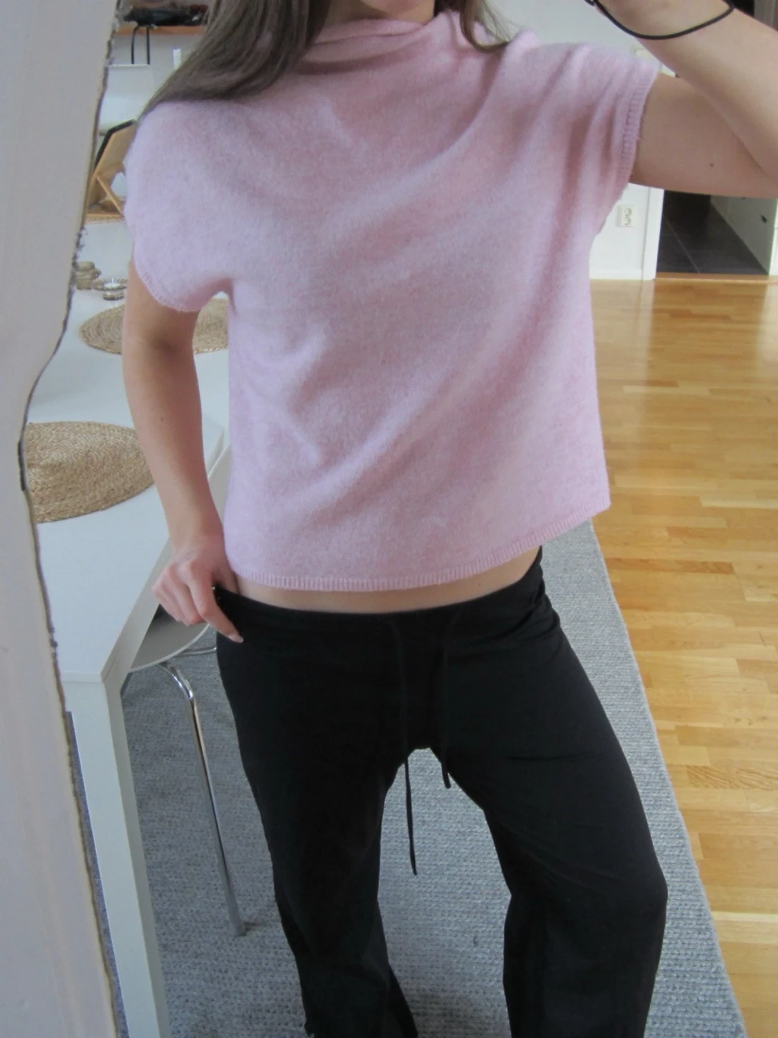 Ljusrosa stickad topp