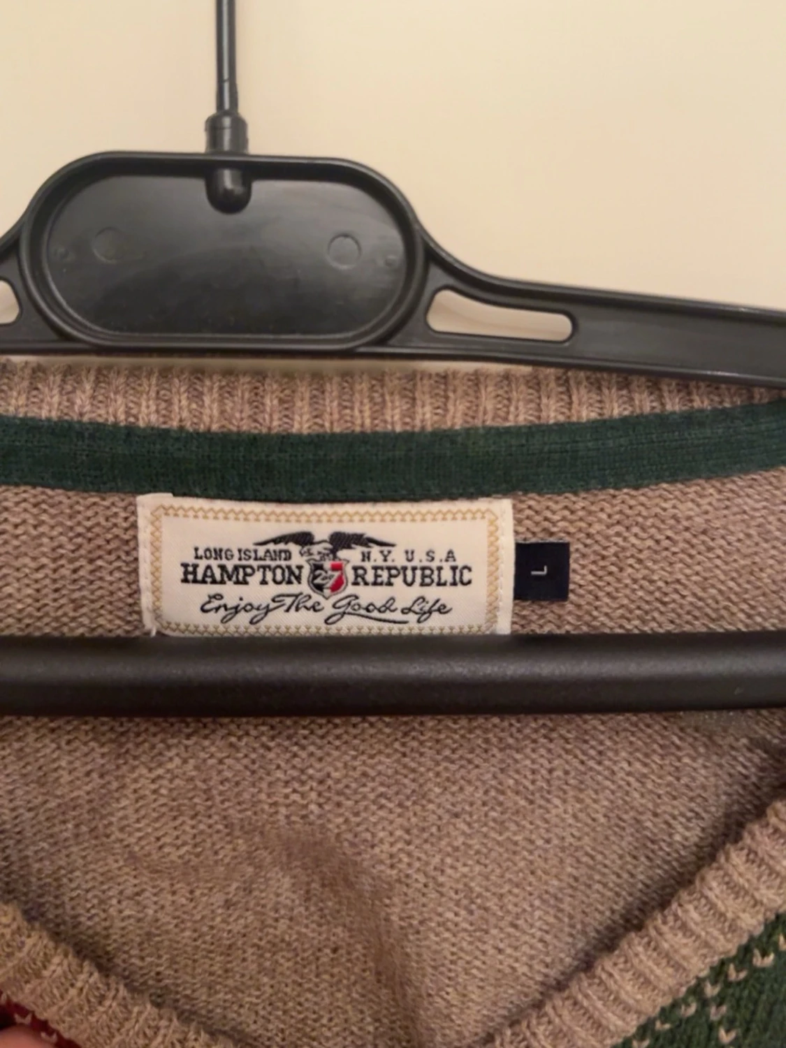 Beige argyle stickad tröja RL - 2