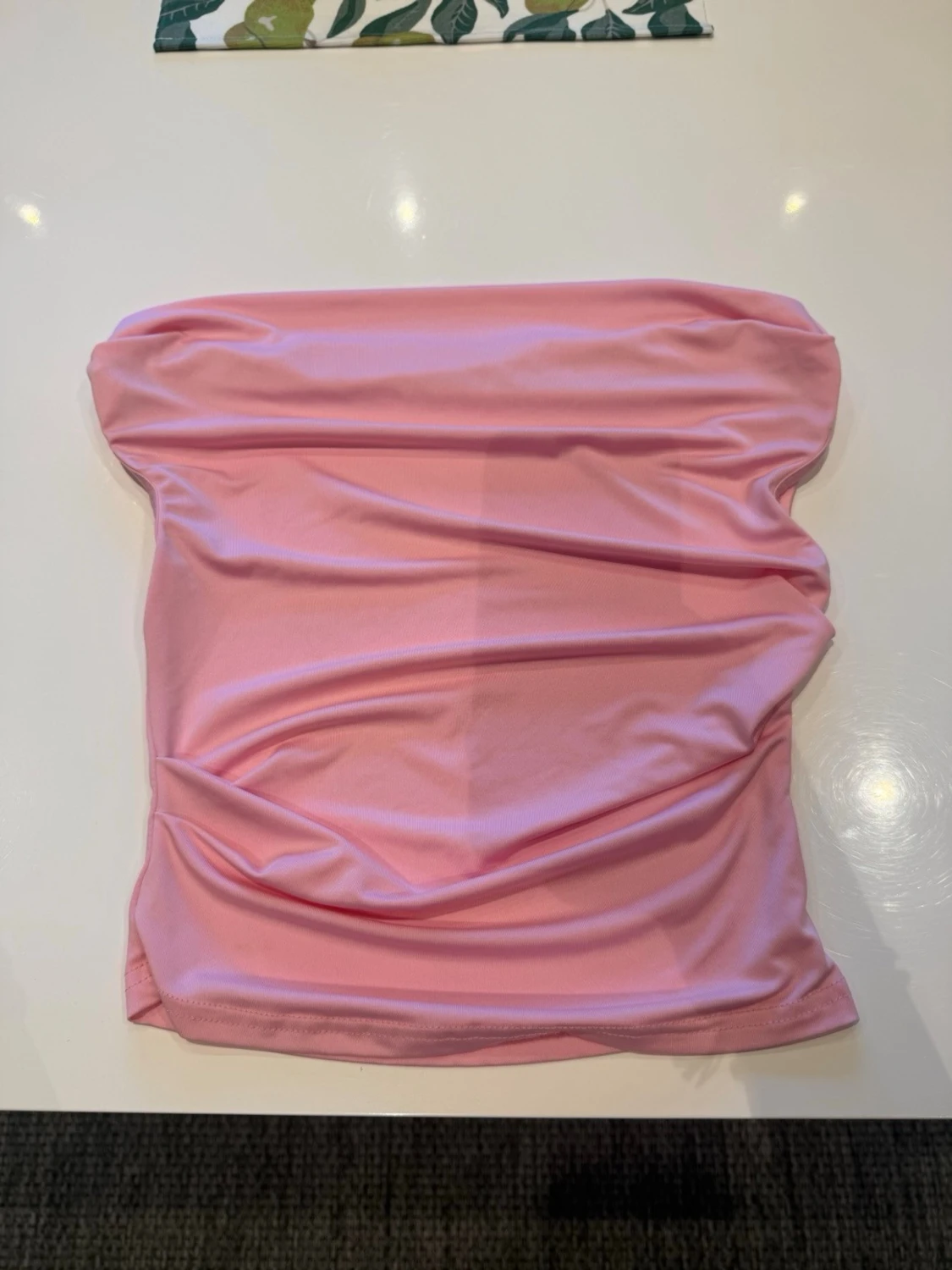 Rosa axelbandslös tubtopp - 1