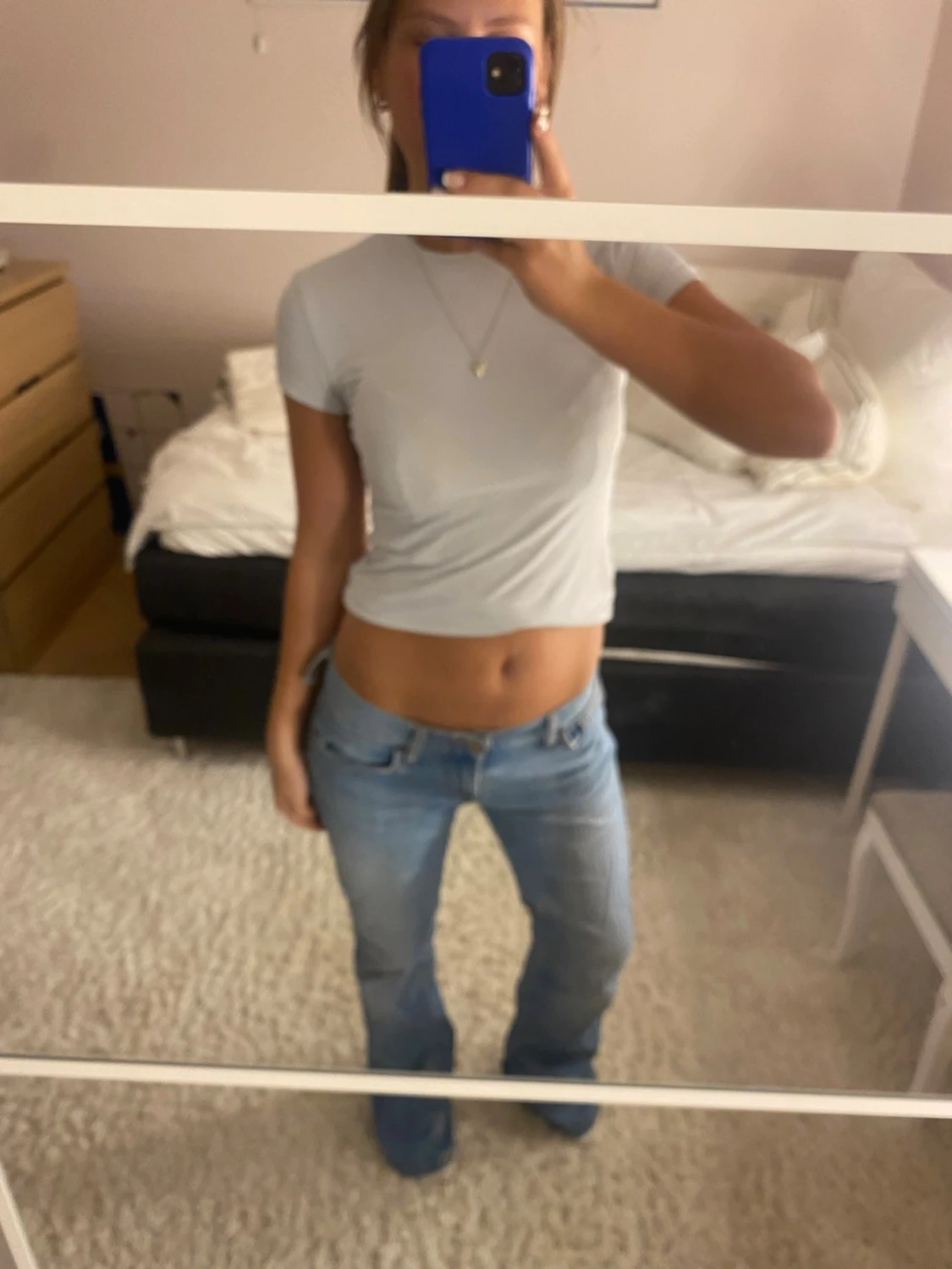Ljusblå bootcut jeans - 2