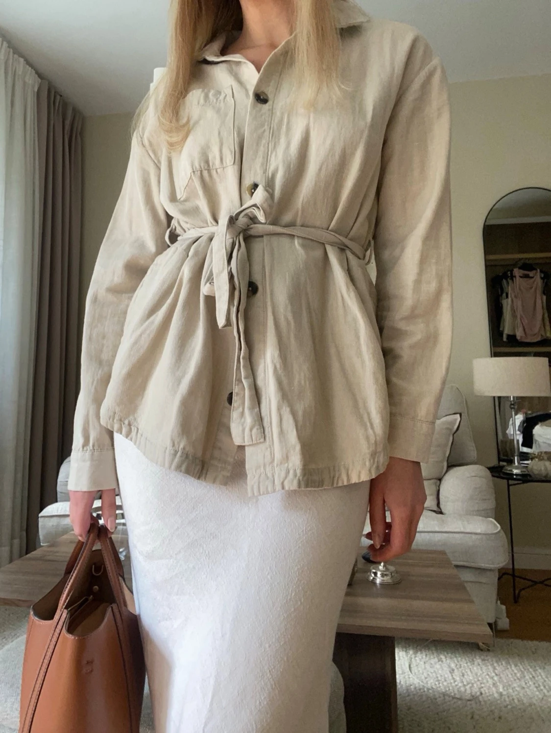 Superfin beige skjorta/jacka 