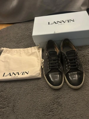 Lanvin skor  - Säljer dessa sjukt feta lanvin elephant grey som är i ett bra skick. Storlek 42 passar 43-44. Box och dustbag tillkommer. Skicket på skorna är fint och bra men det finns defekter innanför skon men de åt inget som syns så de är i grymt bra och fint skick. Hör av dig vid minsta lilla fundering! 