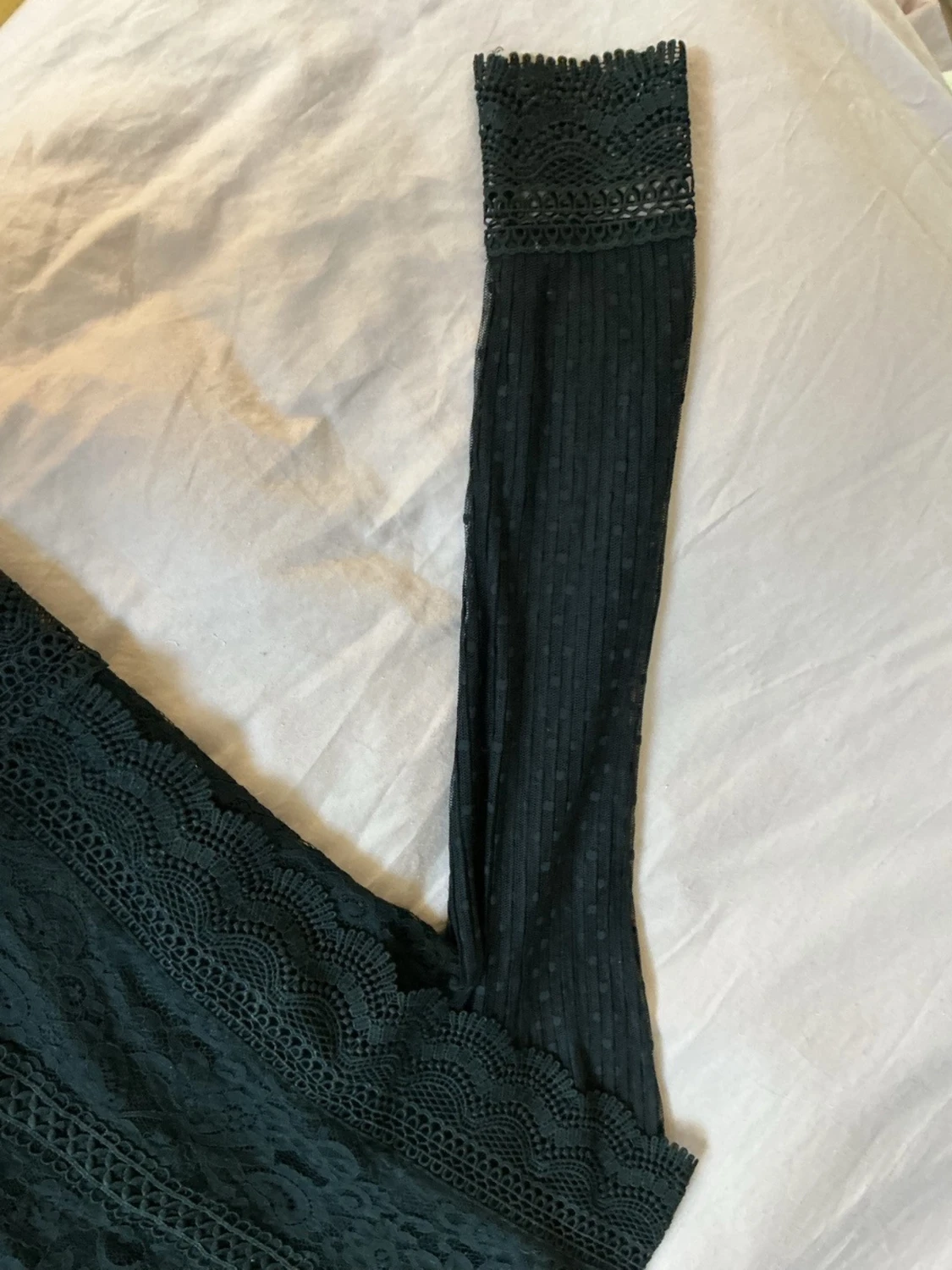 Svart spetsblus med lång ärm Only - 1